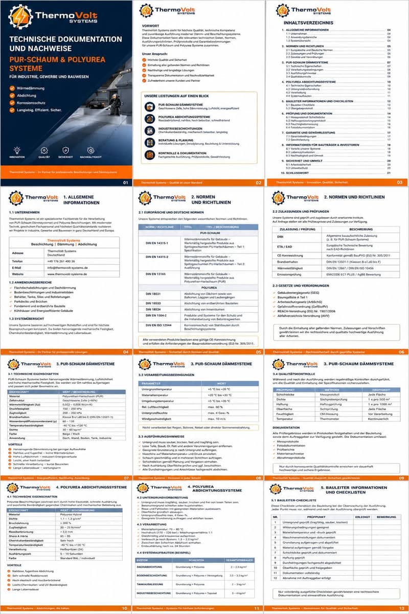 Aperçu : Brochure technique mousse PU & systèmes polyurée (12 pages)